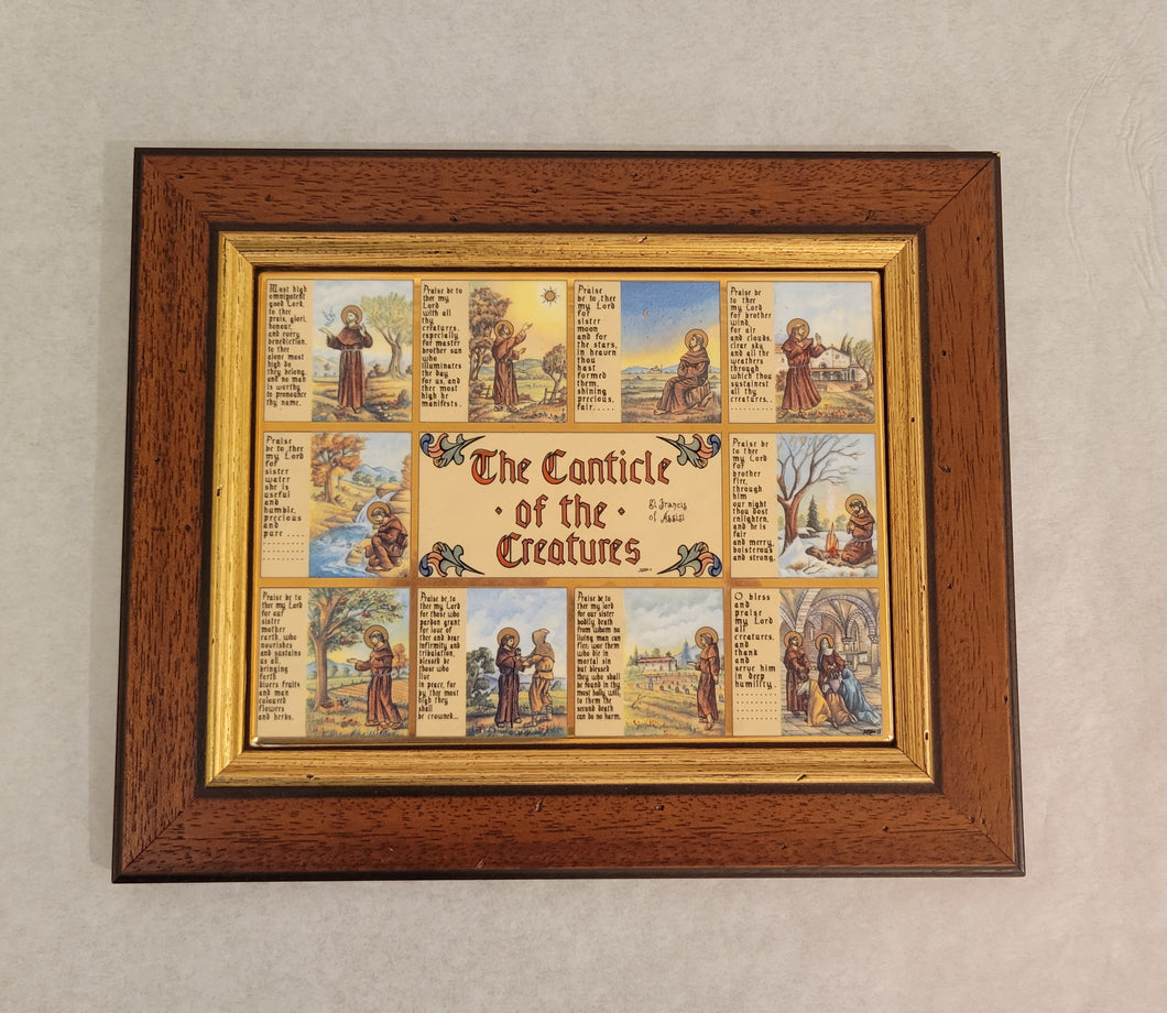 The Canticle of the Creatures tile, framed