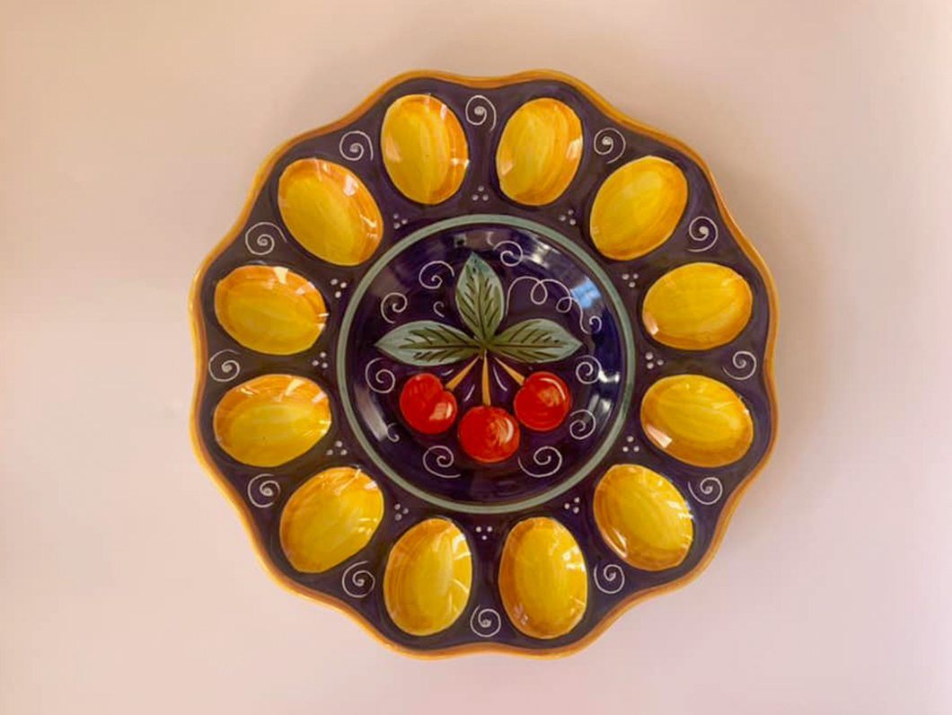 Italian Ceramic Egg Plate